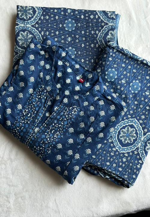 Indigo Floral Cotton Feeding 3-Piece Set